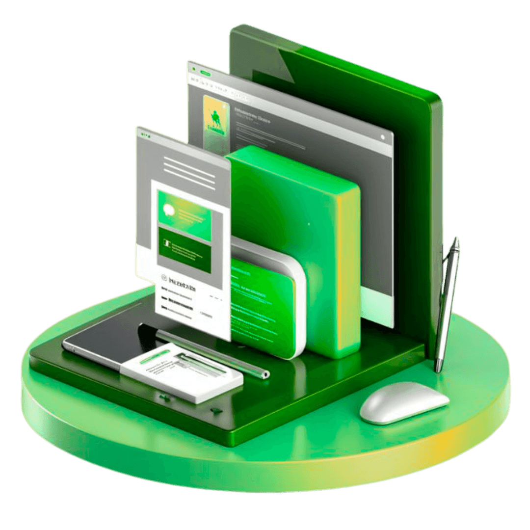 Illustration of IT solutions connecting businesses globally.
